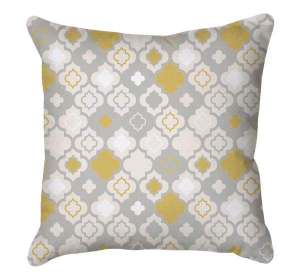 Grey & Yellow Geometric Scatter Cushion