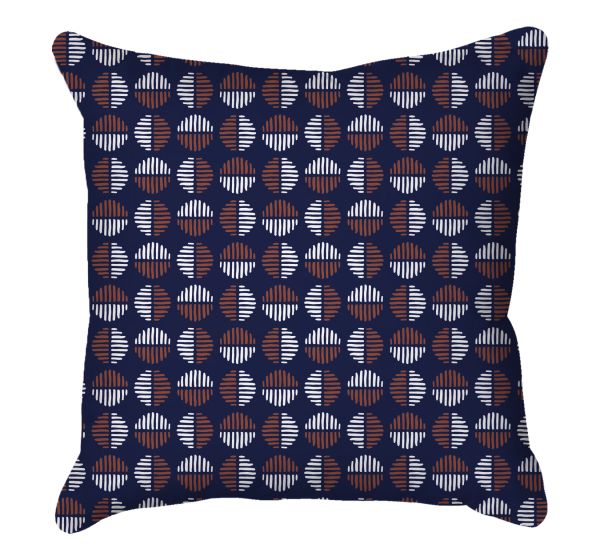 Navy & Brown Circles Scatter Cushion