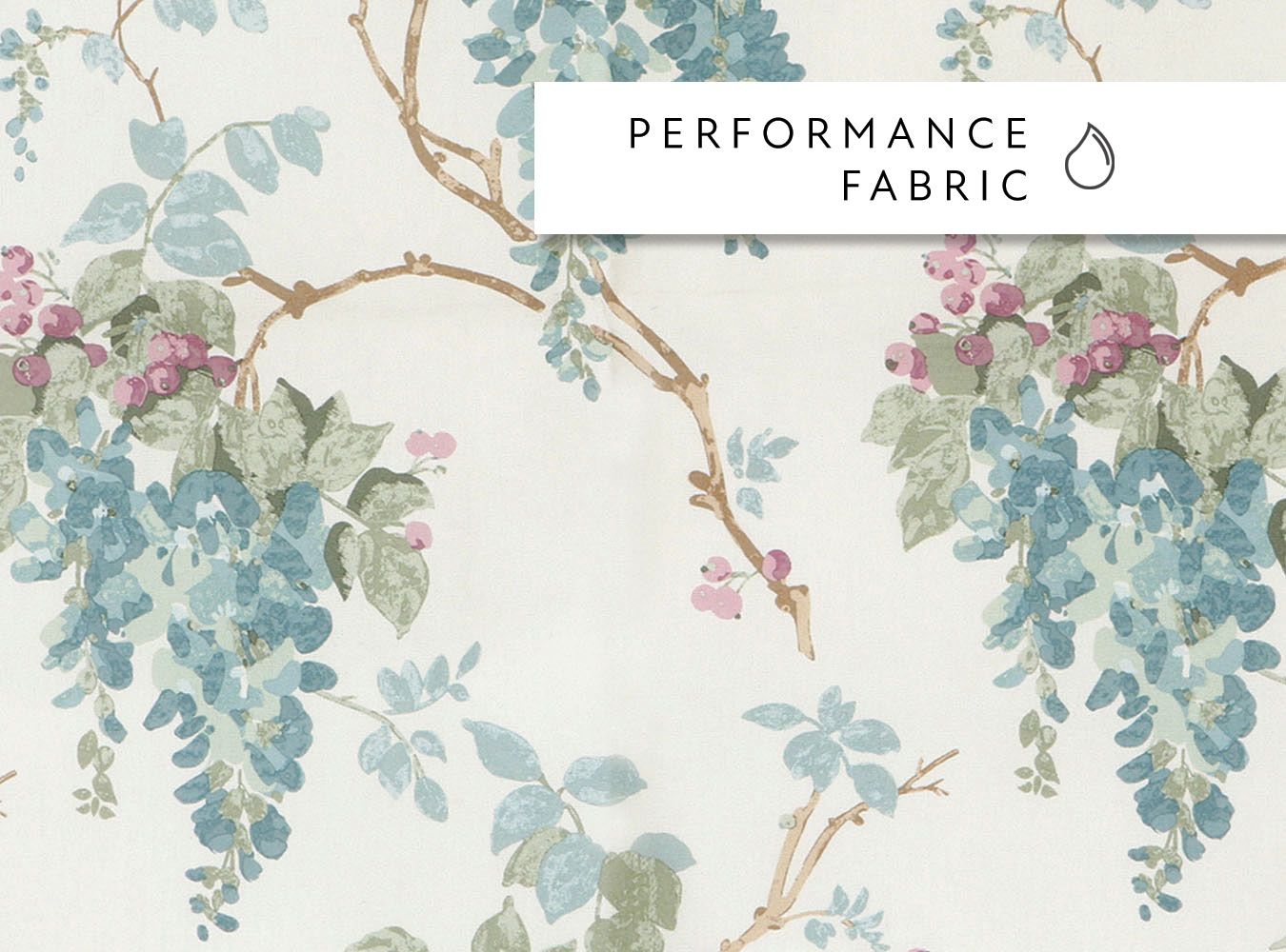 Laura Ashley Wisteria Duck Egg – Swatch Sample