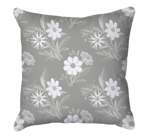 Grey Floral Scatter Cushion