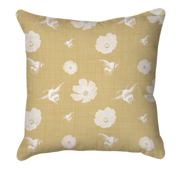 Yellow Flower & Bee Scatter Cushion