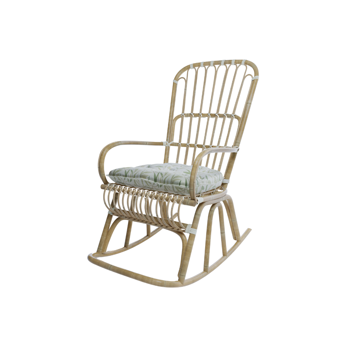 Natural Cane Rocking Chair with Seat Pad