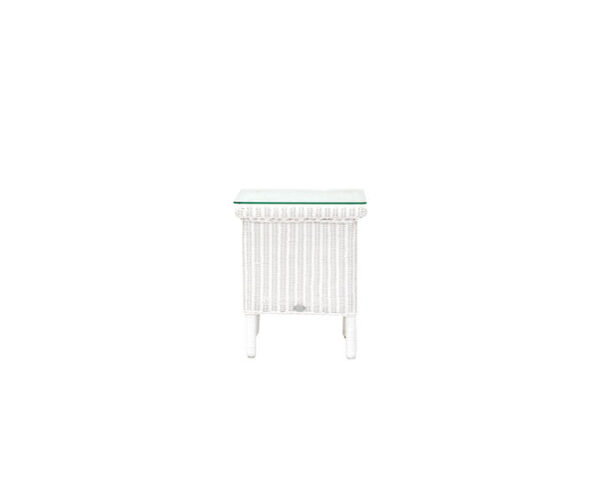 Laura-Ashley-Rattan-Furniture-Wilton-White-Side Table