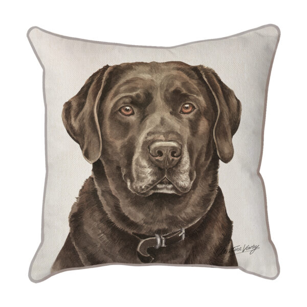 Christine Varley Chocolate Labrador Dog Scatter Cushion