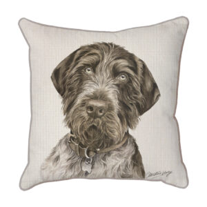 Christine Varley German Wirehaired Pointer Dog Scatter Cushion